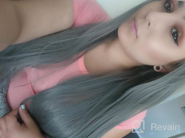 img 1 attached to Anxin Long Grey Synthetic Wig With Bangs - Perfect For Black Women'S Cosplay And Costume Parties review by Matthew Bell