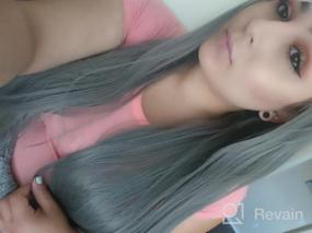 img 6 attached to Anxin Long Grey Synthetic Wig With Bangs - Perfect For Black Women'S Cosplay And Costume Parties