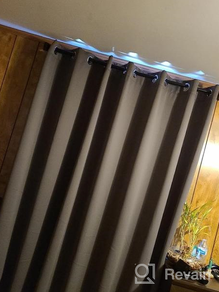 img 1 attached to WONTEX Navy 100% Blackout Curtains For Bedroom, Living Room & Patio – Large 100"X84" Thermal Insulated Room Dividers With Grommet Panels review by Marc Tufa