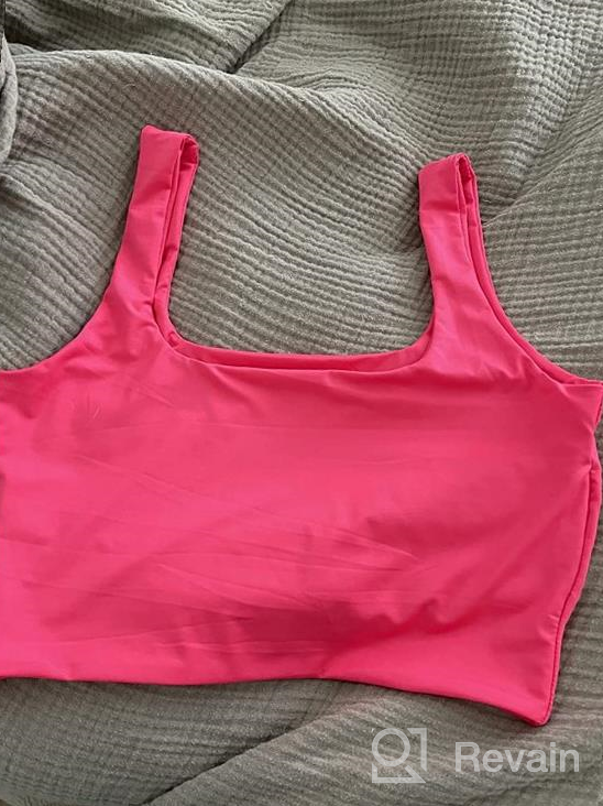 img 1 attached to Women'S Sexy Sleeveless Strappy Square Neck Basic Crop Tank Top By Abardsion review by Roberto Smith