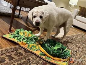 img 6 attached to Enrichment Nosework Feed Games: AWOOF Snuffle Mat For Dogs - Interactive Puzzle Toy, 34.6" X 19.6" Dog Feeding Mat Encouraging Natural Foraging Skills, Stress Relief And Slow Eating