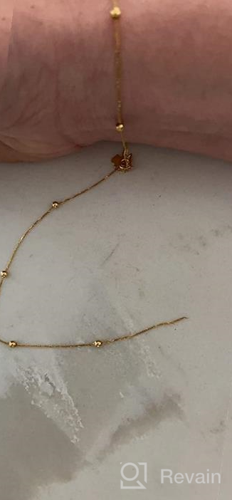 img 1 attached to Stunning 18k Gold Link Bracelet for Women - Genuine Gold, Delicate Four Leaf Clover Chain - Perfect Gift for Her - Certificated Fine Jewelry for Birthday/Wedding Party - 6.3 to 7.5 inches review by Marisela Hernandez