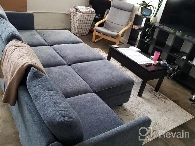 img 1 attached to 🛋️ Modern Grey U Shaped Sectional Couch with Chaises - HONBAY Modular Fabric Sofa review by Jae Newton