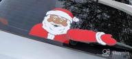 img 1 attached to Add Festive Fun To Your Vehicle With Black Santa Claus Waving Winter WiperTag USA Christmas Decal review by Corey Listner
