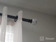 img 1 attached to KAMANINA 1 Inch Curtain Rod Telescoping Single Drapery Rod 72 To 144 Inches (6-12 Feet), Crystal Netted Texture Finials, Black review by Bob Ramthun