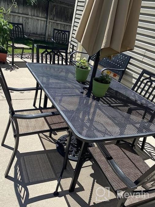 img 1 attached to Set Of 2 PHI VILLA 300Lbs Wrought Iron Bistro Chairs With Armrests For Outdoor Patio, Garden Or Backyard Use review by Angelina Collins