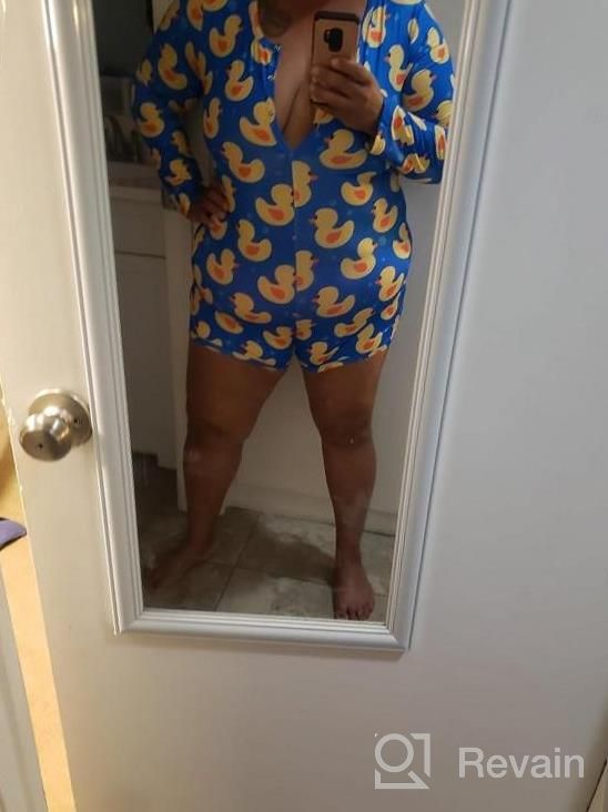img 1 attached to Sexy Plus Size Onesies For Women: Bodycon Jumpsuit Pajamas With Shorts review by Renee Davis