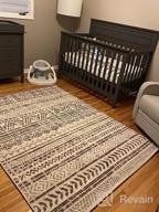 img 1 attached to Chic Geometric Boho Area Rug For High Traffic Spaces: Easy Cleaning And Durable For Living Room, Bedroom, Home Office, Kitchen - 5' X 7' Gray review by Justin Cage