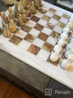 img 1 attached to White & Green Onyx 15" Staunton/Ambassador Chess Set - Handmade Marble Weighted Board Game For Adults review by Jesse Francilme