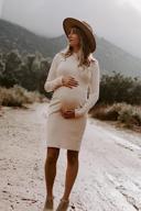 img 1 attached to Moyabo Women'S Knit Ribbed Maternity Dress Long Sleeve Bodycon Dress For Daily Wearing Or Baby Shower review by Laurance Kim
