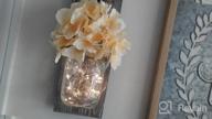 img 1 attached to Rustic Mason Jar Wall Sconces With LED Fairy Lights And Flowers - Set Of 2 - Decorative Farmhouse Home Décor With 6-Hour Timer review by Dhoal Black
