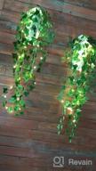 img 1 attached to Rustic Thicker Ivy Vines With Lights In Galvanized Metal Wall Planter - Hsuner Fake Hanging Plants For Modern Farmhouse Wall Decor, Boho Bedroom & Porch Decoration (Upgrade White) review by William Turner