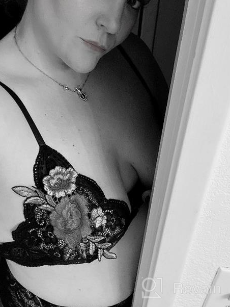 img 1 attached to Sexy Plus Size 2 Piece Lingerie Set With Rose Applique Lace Bra And High Waist Panty By JuicyRose review by Jessie Vrbensky