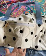 img 1 attached to Polka Dot Canvas Weekender Bag With Shoes Compartment For Women - Perfect Travel Duffle Bag review by Roshan Schram