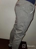 img 1 attached to 👖 ASHION Boys Slim Fit Stretch Pants in Khaki Plaid/Navy Blue - Trendy Skinny Pants review by Fred Maki