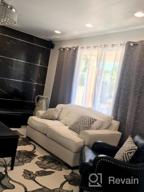 img 1 attached to Transform Your Living Room With Deconovo'S Elegant Blackout Curtains - Set Of 2, 84 Inches Long, With Stunning Silver Diamond Foil Print And Light Blocking Technology (Black, 52 X 84 Inch, 2 Panels) review by Jason Fanney