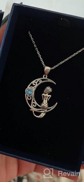 img 1 attached to Sterling Silver Mermaid Necklace with Crescent Moon Pendant - 🧜 Classic Sea Jewelry for Girls, Women, and Daughter - Christmas, Birthday Gifts review by Stephen Schmidt