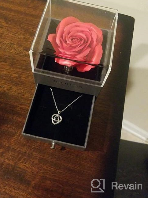 img 1 attached to Projection Heart Pendant Necklace: 100 Languages I Love You Jewelry, Valentine's Day Romantic Gift with Red Rose Storage Box review by Jennifer Schreier