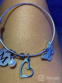 img 6 attached to Malyunin Initial Alphabet Bracelet: Heart, Butterfly, Personalized Jewelry for Women & Girls