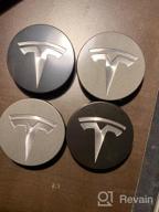 img 1 attached to Transform Your Tesla With CoolKo'S 4 Wheel Center Caps And 20 Lug Nut Covers + Air Cap Covers In Black & Silver T Logo Design! review by Dave Neal