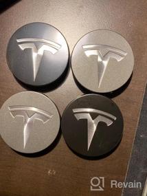 img 5 attached to Transform Your Tesla With CoolKo'S 4 Wheel Center Caps And 20 Lug Nut Covers + Air Cap Covers In Black & Silver T Logo Design!