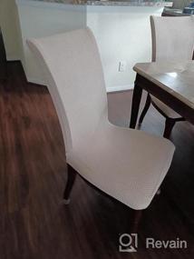 img 5 attached to Набор из 4 темно-синих чехлов на стулья для столовой - стильные чехлы на кухонные стулья для GoodtoU (темно-синий)