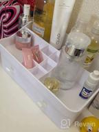 img 1 attached to 💄 Makeup Organizer for Dressing Table, Countertop, Bathroom Vanity – Cosmetic Storage Box with Drawers for Skincare Products, Brushes, Lotions, Lipstick, and Nail Polish (Pink) review by Aaron Ethridge