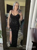 img 1 attached to Sparkling V-Neck Bodycon Sequin Evening Gown With Thigh-High Slit For Women By BerryGo review by Irene Bra