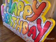img 1 attached to Outdoor/Indoor LED Happy Birthday Inflatable Sign - 9Ft X 5Ft Deluxe Blow Up Lawn Decoration For Yard, Party, And Event Props review by Oscar Colangelo