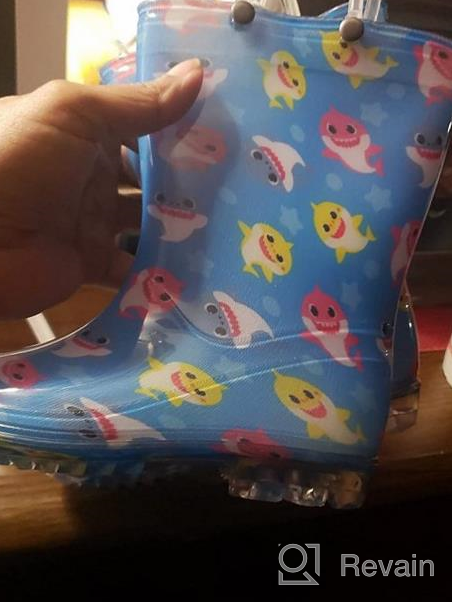 img 1 attached to 🦈 Baby Shark Waterproof Rubber Rain Boots with Simple On/Off Handles by Nickelodeon review by Jeremy Edwards