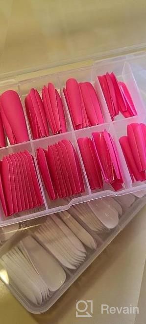 img 1 attached to 100Pc Matte Coffin Press On Nails Long Colored Ballerina Shape Artificial False Nails Women Girls Manicure Fingernail DIY Decor Acrylic Tips 10 Sizes With Case (White) review by David Chen