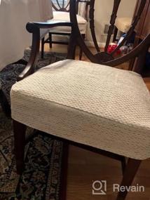 img 6 attached to Изготовленные на заказ водонепроницаемые чехлы на стулья Oxford Camo с противоскользящей подложкой, набор из двух предметов - идеальный материал для обивки ваших стульев со стильным дизайном