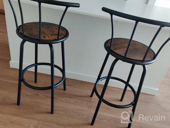 img 1 attached to 2 Industrial Steel Frame Barstools With Back - Easy Assembly, 27.3 Inch Height For Indoor/Outdoor Pub Kitchen | VECELO review by Sean House