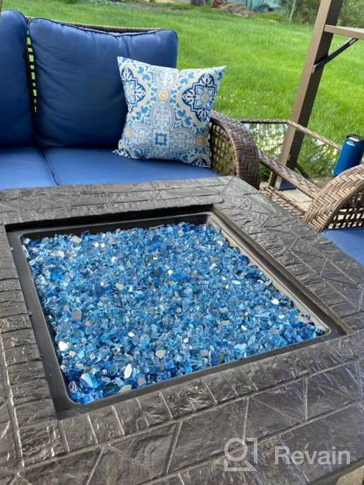 img 1 attached to High Luster Cobalt Blue Reflective Fire Glass - Ideal For Fireplace, Fire Pit, And Landscaping - 10 Lb Pack By Mr. Fireglass review by Rick Bishop
