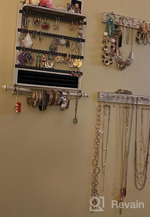 img 1 attached to QILICHZ Jewelry Organizer Wall Mounted Wall Jewelry Organizer Set Of 3 Wood Hanging Jewelry Organizer Rustic Jewelry Hanger For Jewelry Storage Display Gift (Brown+Black) review by Brandi James