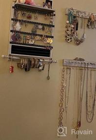 img 8 attached to QILICHZ Jewelry Organizer Wall Mounted Wall Jewelry Organizer Set Of 3 Wood Hanging Jewelry Organizer Rustic Jewelry Hanger For Jewelry Storage Display Gift (Brown+Black)