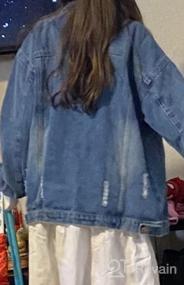 img 8 attached to 🧒 Oversize Denim Jackets for Kids Girls, Loose Classic Coats, Jeans Tops, Casual Outerwear for Children Boys, Teen Outfit, 5-14 Years