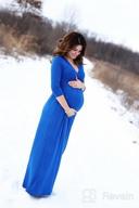 img 1 attached to Beachcoco Women'S Maternity Maxi Dress – V-Neck 3/4 Sleeve Nursing Pregnancy Long One Piece Baby Shower Photography review by Sara Daly