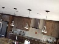 img 1 attached to Stylish LANROS Kitchen Pendant Lighting With Handblown Glass Shade - Brushed Nickel Finish, Ideal For Kitchen Island And Sink Areas review by Corey Owens