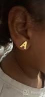 img 1 attached to 👂 14K Gold Plated Stainless Steel Tiny Initial Stud Earrings for Women and Girls - MANVEN Hypoallergenic Option review by Katie Peterson