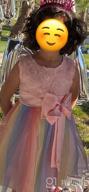 img 1 attached to Uhnice Little Girl's Rainbow Wedding 🌈 Party Dress: Sleeveless Tulle with 3D Flower Embellishments review by Rachel Lopez
