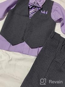 img 2 attached to Formal Dresswear Vest Set for Boys - Johnnie Lene Pinstripe