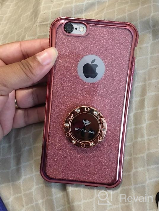 img 1 attached to Sparkle And Style: OCYCLONE Glitter IPhone 6/6S Case With Kickstand And Rhinestone Bumper - Perfect For Girls And Women review by Brian Gordon