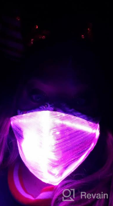 img 1 attached to Multi-Color LED Rave Mask For Dancing, Parties, Christmas, And Halloween - Luminous Mask For Men, Women, And Children'S Face With Light-Up Feature review by Blake Pudic