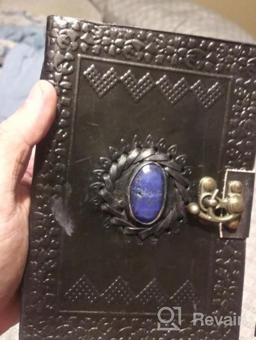 img 1 attached to Blue Stone Embossed Leather Journal: 120 Pages Of Unlined Luxury With Clasp - Brown Edition review by Melinda Raley