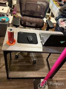 img 7 attached to Компактный складной стол: идеальная рабочая станция для письма и учебы в домашнем офисе - серый стол для ноутбука WOHOMO