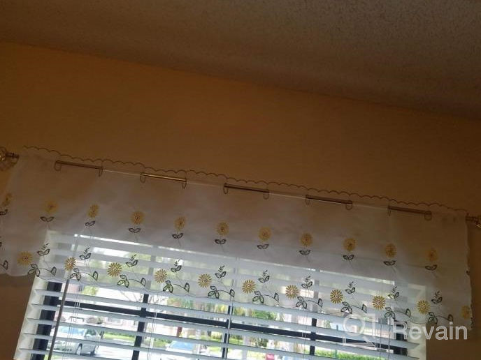 img 1 attached to ZHH Embroidery Valances Countryside Style Cafe Kitchen Window Curtain Floral 1 Panel 70" W X 17" H review by Kulwinder Hendrickson