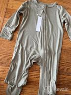 img 1 attached to Soft Bamboo Viscose One-Piece Romper With Mittens For Newborn Infants - TWINOR Baby Footed Pajamas review by Kayla Bartlett