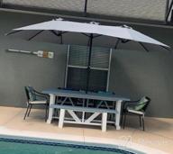 img 1 attached to 14Ft Extra Large Double-Sided Patio Umbrella W/Crank & 1.89 Inch Pole - Gray By SUPERJARE review by Mindy Hicks