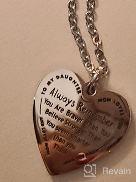 img 1 attached to 💖 Personalized Engraved Heart Necklace - AZNECK Inspirational Pendant Gift for Girls, Friendship Motivational Jewelry for Her, Encouragement Gift for Friends review by Darin Grosz